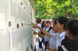 Thí sinh làm thủ tục dự thi tốt nghiệp trung học phổ thông