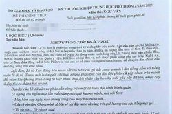 Đề thi môn Ngữ Văn mang tính giáo dục sâu sắc