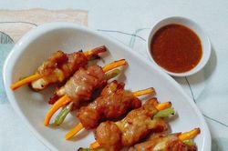 Thịt cuộn rau củ nướng bằng nồi chiên không dầu