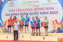 Giải vô địch Cầu lông, Bóng bàn gia đình toàn quốc năm 2025: Đoàn Thái Nguyên giành 11 bộ huy chương