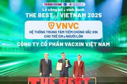 Hệ thống Tiêm chủng VNVC tiếp tục được vinh danh tốt nhất Việt Nam năm 2025