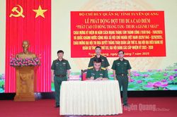 Bộ CHQS tỉnh phát động đợt thi đua cao điểm Phất cao cờ hồng Tháng Tám - Thi đua giành 3 nhất