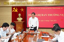 Chuẩn bị tốt nhất các phương án tổ chức Đại hội đại biểu Đảng bộ Các cơ quan Đảng tỉnh lần thứ nhất, nhiệm kỳ 2025 - 2030 vào trung tuần tháng 8/2025