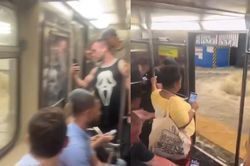 Video lũ quét nhấn chìm tàu điện ngầm và tàu hỏa ở New York