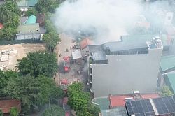 Cháy kho xưởng tại phường Việt Hưng