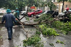 Hà Nội: Ba người bị thương nhẹ do mưa dông chiều 19/7