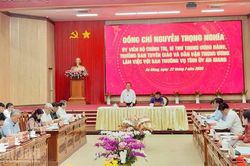Đồng chí Nguyễn Trọng Nghĩa làm việc với Tỉnh ủy An Giang