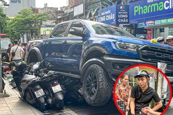 Xe bán tải tông liên hoàn xe máy ở Hà Nội: Nạn nhân kể phút thoát chết thần kỳ