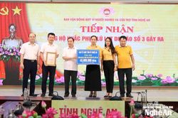 Ban Tổ chức Tỉnh ủy Nghệ An gặp mặt thân nhân, gia đình thương binh, liệt sĩ và quyên góp, ủng hộ người dân vùng lũ