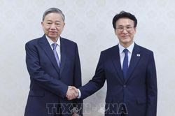 Tổng Bí thư Tô Lâm hội kiến Thủ tướng Hàn Quốc Kim Min Seok