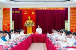 Bí thư Tỉnh ủy Nguyễn Đức Trung chủ trì duyệt Đại hội đảng bộ các xã Tương Dương, Môn Sơn, Cam Phục