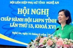 Phó Chủ tịch Hội LHPN Việt Nam Nguyễn Thị Minh Hương làm việc với Hội LHPN tỉnh Nghệ An