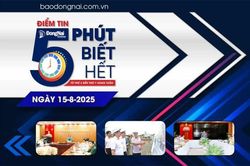 Điểm tin '5 phút biết hết' sáng 15-8: Đồng Nai phấn đấu đến ngày 31-8 giải ngân vốn đầu tư công đạt 55%