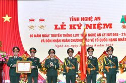 Nghệ An kỷ niệm 80 năm ngày truyền thống lực lượng vũ trang tỉnh và đón nhận Huân chương Bảo vệ Tổ quốc hạng Nhất