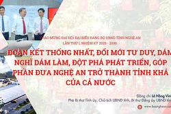Đoàn kết thống nhất, đổi mới tư duy, dám nghĩ dám làm, đột phá phát triển, góp phần đưa Nghệ An trở thành tỉnh khá của cả nước