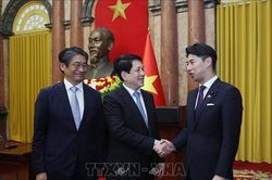 Chủ tịch nước Lương Cường tiếp Trưởng Ban Thanh niên Đảng Dân chủ tự do Nhật Bản