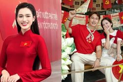 Ngắm trang phục yêu nước của dàn sao Việt: Đỗ Thị Hà rực rỡ, Ngọc Huyền dễ thương
