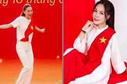 Hồ Ngọc Hà, BTV Hoàng Trang diện trang phục yêu nước