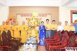 Đồng chí Võ Thị Minh Sinh chúc mừng Ban Trị sự Giáo hội Phật giáo Việt Nam tỉnh Nghệ An nhân Lễ Vu lan năm 2025, Phật lịch 2569