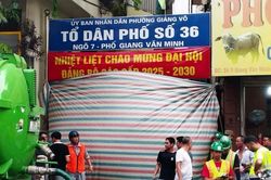Hà Nội: 5 hộ dân phố Giang Văn Minh được bố trí khách sạn nghỉ qua đêm sau sự cố bùn trào