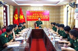 Bộ CHQS tỉnh Ninh Bình kiểm tra hoạt động công tác Đảng, công tác chính trị tại Ban Chỉ huy Phòng thủ khu vực 2 Tam Điệp và Ban Chỉ huy Bộ đội Biên phòng