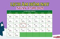 Lịch âm 17/9 - Âm lịch hôm nay 17/9 chính xác nhất - lịch vạn niên 17/9/2025