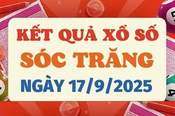 Kết quả xổ số Sóc Trăng hôm nay 17/9/2025 - XSST 17/9