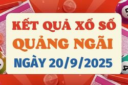 Kết quả xổ số Quảng Ngãi hôm nay 20/9/2025 - XSQNG 20/9