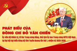 Phát biểu của đồng chí Đỗ Văn Chiến, Ủy viên Bộ Chính trị, Bí thư Trung ương Đảng, Chủ tịch Ủy ban Trung ương MTTQ Việt Nam tại Đại hội đại biểu Đảng bộ tỉnh Tuyên Quang lần thứ I, nhiệm kỳ 2025-2030
