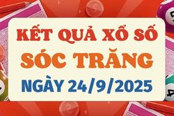Kết quả xổ số Sóc Trăng hôm nay 24/9/2025 - XSST 24/9