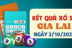 Trực tiếp kết quả xổ số Gia Lai hôm nay 3/10/2025 - XSGL 3/10