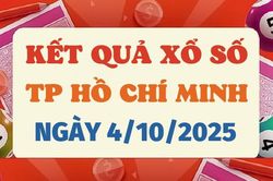 Trực tiếp kết quả xổ số TP.HCM hôm nay 4/10/2025 - XSHCM 4/10