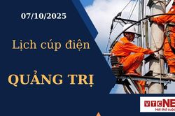 Lịch cúp điện hôm nay ngày 7/10/2025 tại Quảng Trị