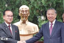 Tổng Bí thư Tô Lâm dự Lễ khánh thành Tượng đài Chủ tịch Hồ Chí Minh tại Bình Nhưỡng