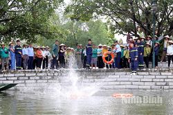 Tập huấn PCCC, cứu nạn cứu hộ và kỹ năng sơ cấp cứu ban đầu cho nhân viên, người lao động Khu du lịch Tam Cốc-Bích Động