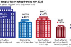 Tình hình đăng ký doanh nghiệp 9 tháng năm 2025: Làn sóng khởi nghiệp và những khó khăn doanh nghiệp phải đối mặt