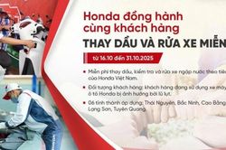 Honda Việt Nam hỗ trợ khách hàng các tỉnh miền Bắc kiểm tra và thay dầu miễn phí xe hư hại do mưa lũ gây ra
