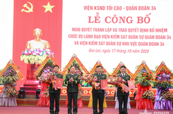 Công bố quyết định thành lập Viện Kiểm sát quân sự Quân đoàn 34 và Viện Kiểm sát quân sự khu vực Quân đoàn 34