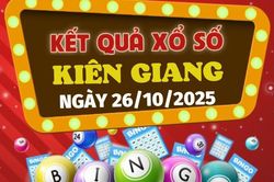 Kết quả xổ số Kiên Giang hôm nay 26/10/2025 - XSKG 26/10