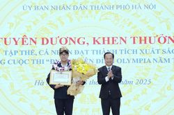 Hà Nội khen thưởng Quán quân Olympia 2025 Trần Bùi Bảo Khánh