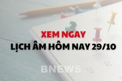 Xem ngay lịch âm dương hôm nay 29/10