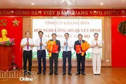 Ban Thường vụ Tỉnh ủy Khánh Hòa công bố các quyết định về công tác cán bộ