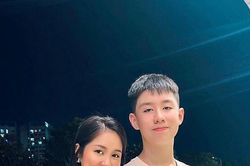 Lê Phương về quê: Con trai 13 tuổi cao vượt 1m8 gây chú ý