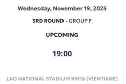 Việt Nam vs Lào dời sang 19/11, trận cuối lượt 5 bảng F