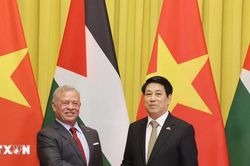 Chủ tịch nước Lương Cường hội đàm với Quốc vương Jordan Abdullah II Ibn Al Hussein
