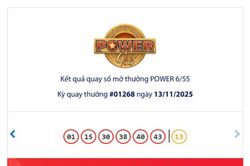 Kết quả xổ số Vietlott Power ngày 14/11/2025