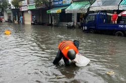 Khánh Hòa: Cán bộ, chiến sĩ dầm mưa hỗ trợ người dân ứng phó mưa lũ