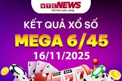 Vietlott 16/11 - Kết quả xổ số Vietlott hôm nay 16/11/2025 - Xổ số Mega 6/45