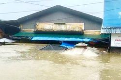 Nước lũ dâng ngang nóc chợ ở Huế, tiểu thương không kịp trở tay