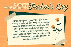 Lời chúc 20/11 dành cho cô giáo mầm non, thầy cô giáo chủ nhiệm